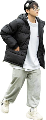 뉴발란스 윈터 방풍 두꺼운 다운 자켓 블랙 AMJ23344-BK Details for 뉴발란스 윈터 방풍 두꺼운 다운 자켓 블랙 AMJ23344-BK