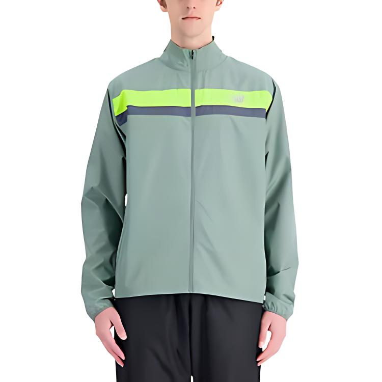New Balance Accelerate Light Green Zip-Up Jacket with Stand Collar MJ23236-DKJ
