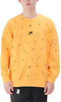 New Balance All-Over Letter Print Crewneck Sweatshirt Yellow () AMT13387-HAB New Balance All-Over Letter Print Crewneck Sweatshirt Yellow () AMT13387-HAB