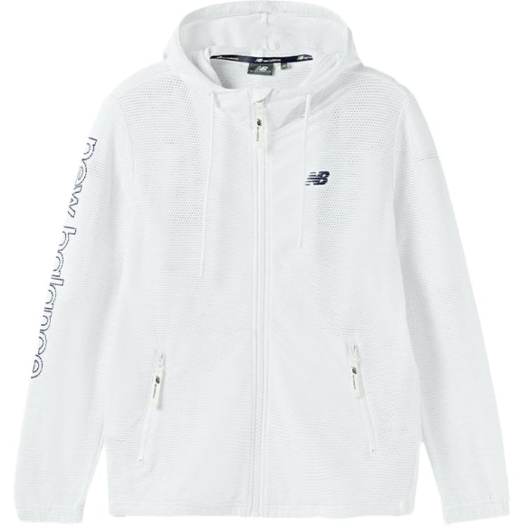 New Balance Alphabet Print Casual Hoodie Jacket Unisex White NA726011-WT