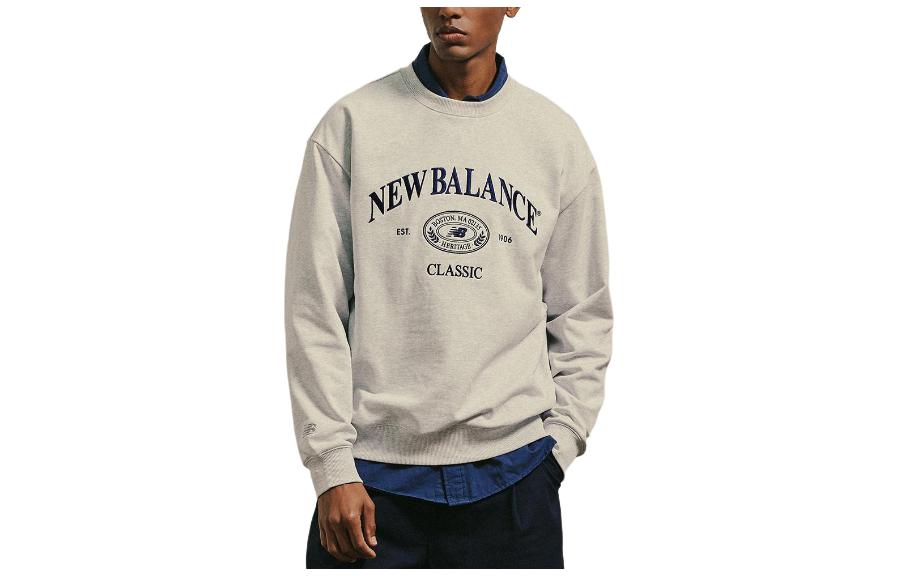 New Balance Alphabet Print Crewneck Sweatshirt Unisex Grey NBNCE11113-16