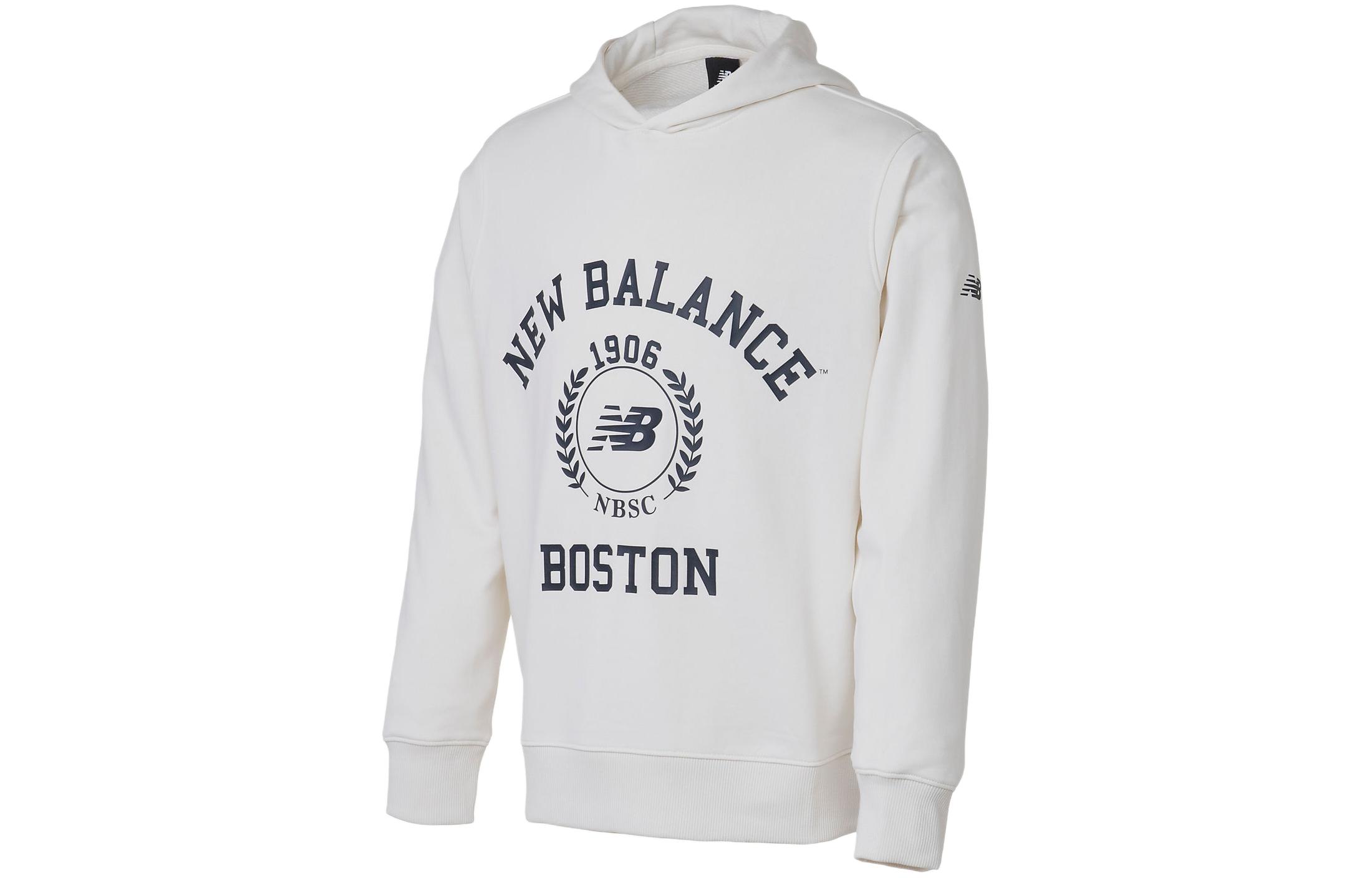 New Balance Alphabet Print Pullover Hoodie Off-White AMT34313-CIC
