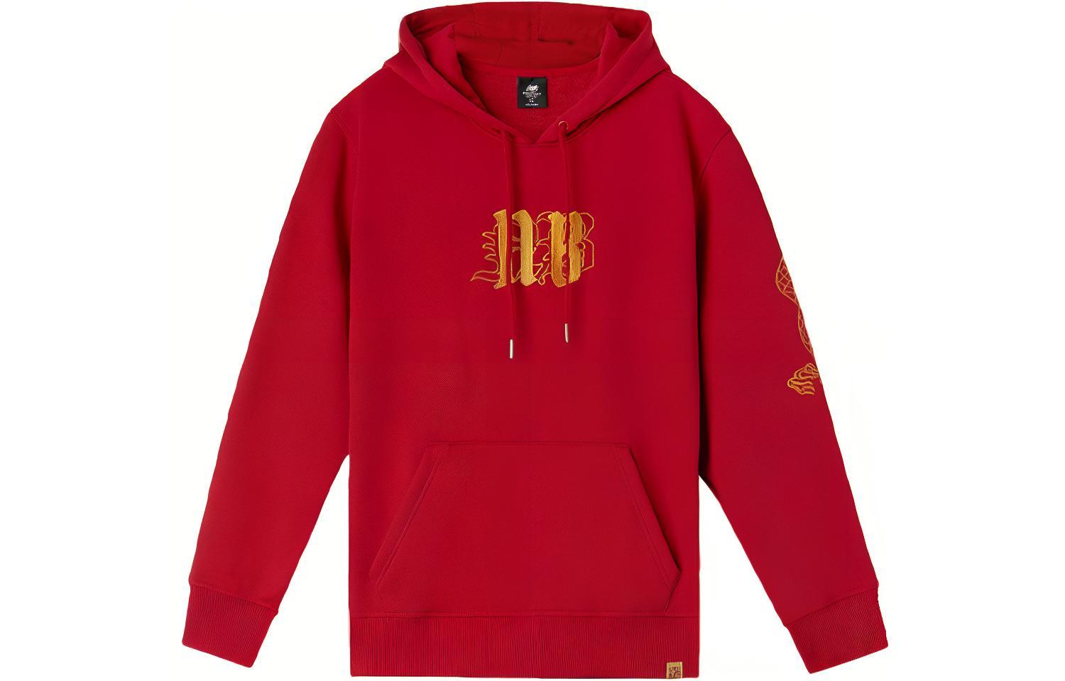 New Balance Alphabet Print Pullover Hoodie Unisex Red AMT01596-REP