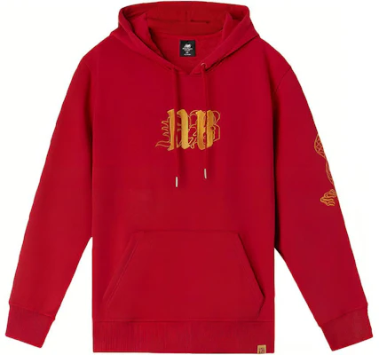 New Balance Alphabet Print Pullover Hoodie Unisex Red AMT01596-REP Buy New Balance Alphabet Print Pullover Hoodie Unisex Red AMT01596-REP
