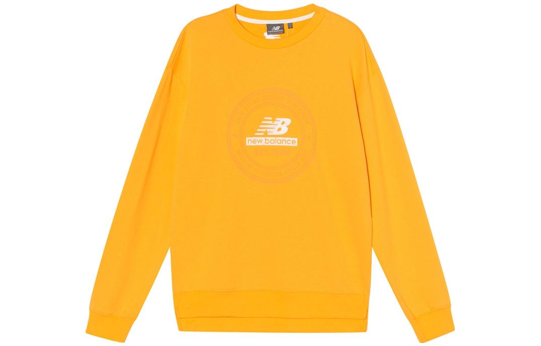New Balance Alphabet Print Yellow Crewneck Sweatshirt Unisex NC933021-MUS