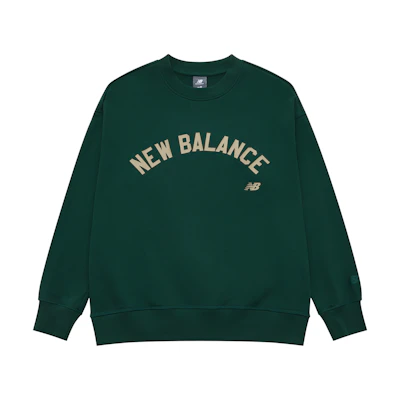 New Balance Athflow Gender-Neutral Retro Crewneck Sweatshirt Green Unisex Casual AMT41310-NWG