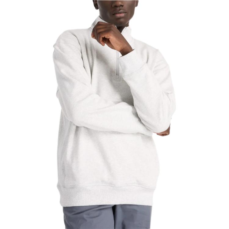 New Balance Athletic Half-Zip Pullover Sweatshirt Gray Stone South Color MT43501-AHH