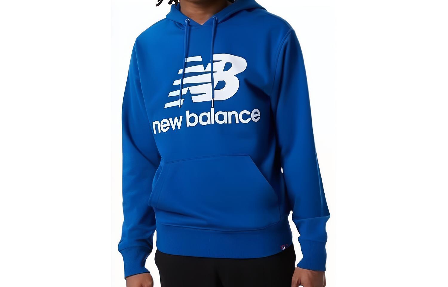 New Balance Athletics Amplified Logo Print Sweatshirt Blue - MT03558-BGV