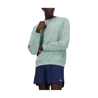 New Balance Athletics French Terry Crew Pullover Sweatshirt Light Green Men MT41506-SAM