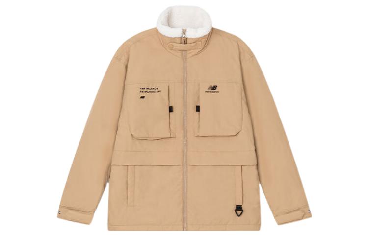 New Balance Athletics Logo Print Zip Jacket Unisex Khaki 5QC44293-BEI