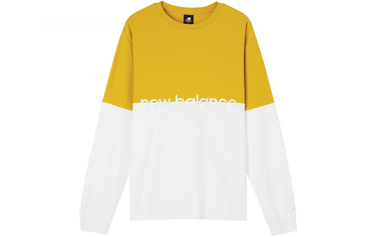 New Balance Athletics Pique Logo Pullover Sweatshirt Yellow White AMT01507-VGL