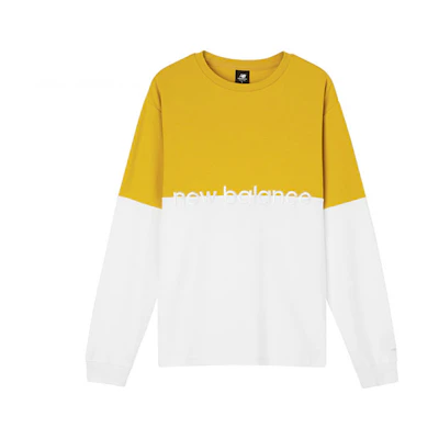 New Balance Athletics Pique Logo Pullover Sweatshirt Yellow White AMT01507-VGL
