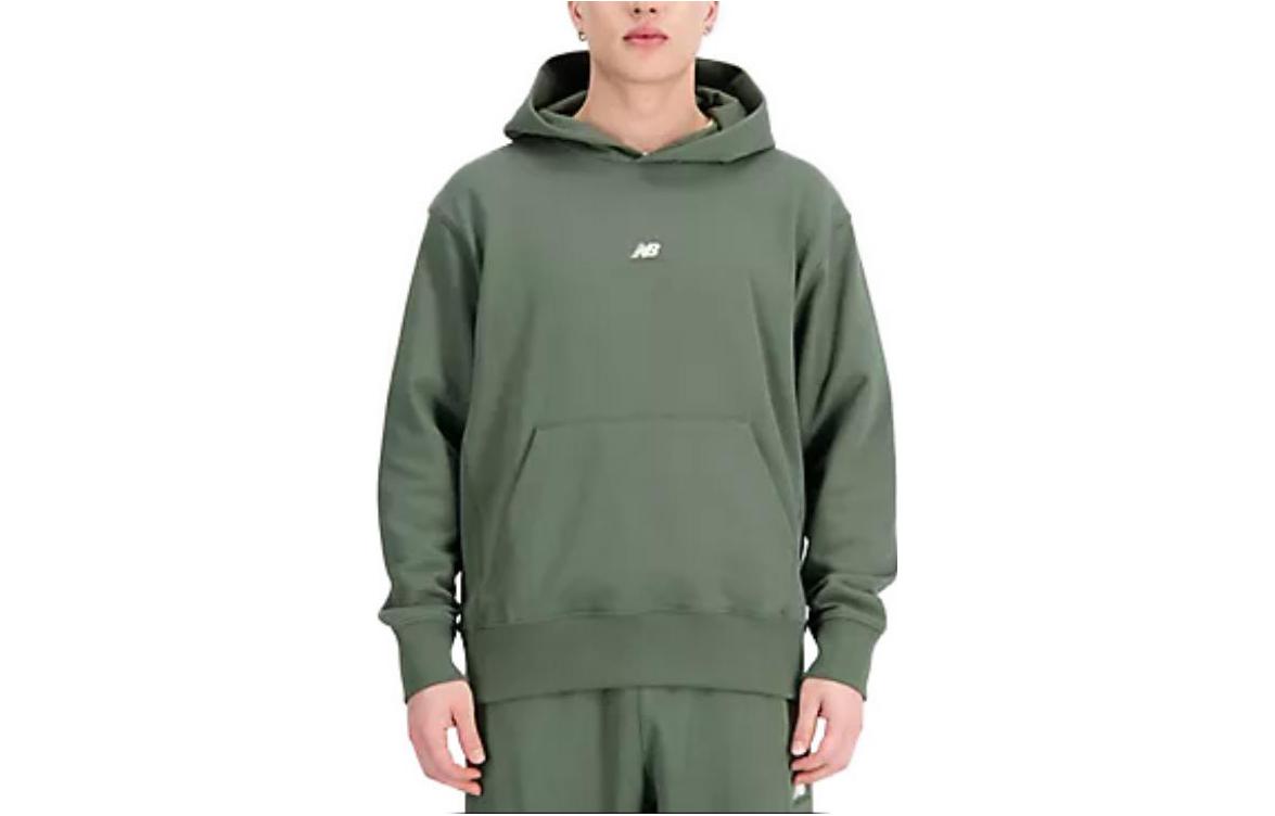New Balance Athletics Remastered Graphic French Terry Hoodie Olive Green MT31502-DON
