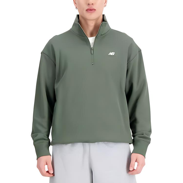 New Balance Athletics Remastered Olive Green Pullover Sweatshirt - MT31501DON
