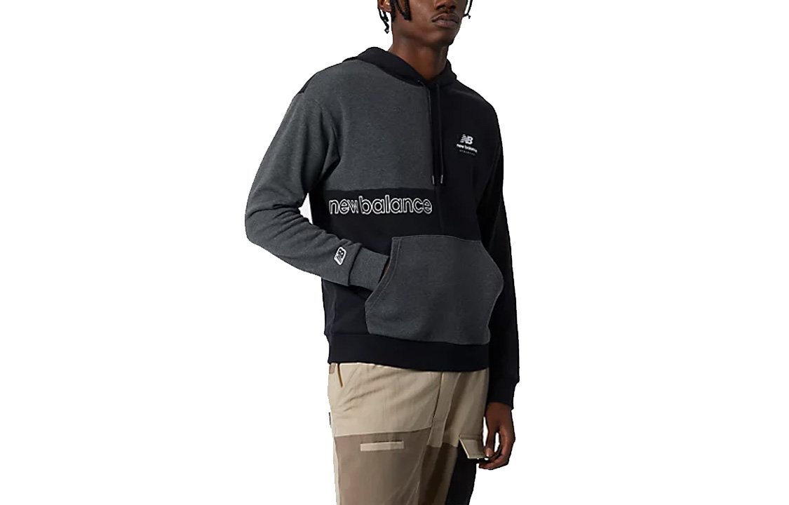 New Balance Athletics Renew Askew Colorblock Half-Zip Pullover Hoodie Black Men AMT21551-BK