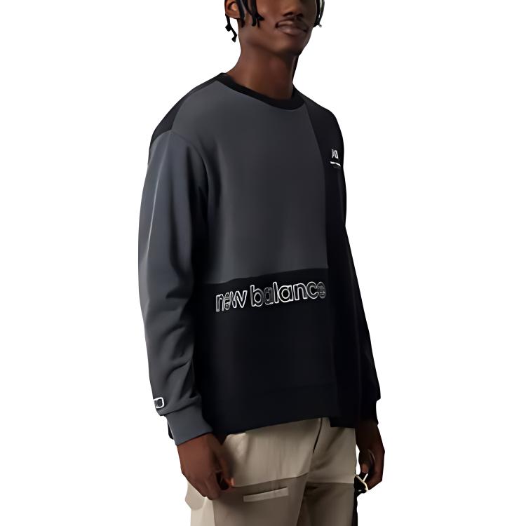 New Balance Athletics Renew Askew Crew Neck Sweatshirt Black Casual Style MT21550-BK