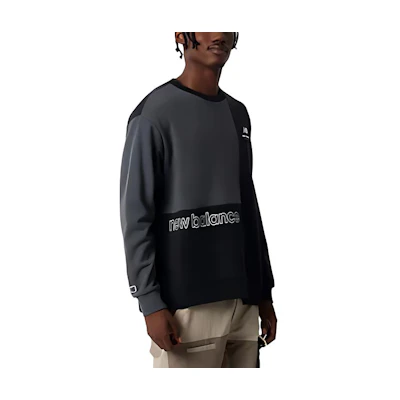 New Balance Athletics Renew Askew Crew Neck Sweatshirt Black Casual Style MT21550-BK