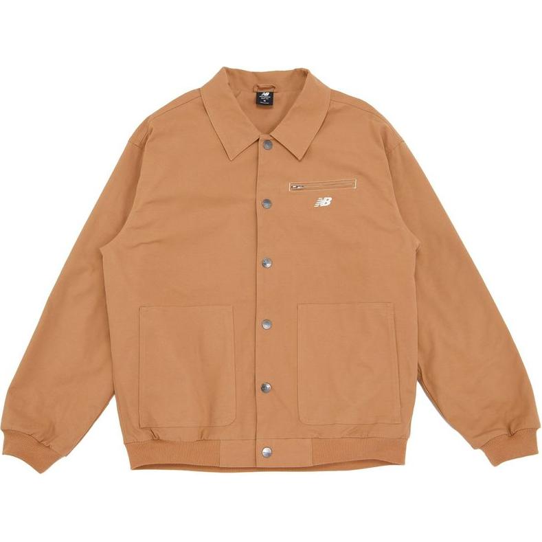 New Balance Athletics Yellow Work Jacket Long Sleeve Button-Up MJ33502-TOB