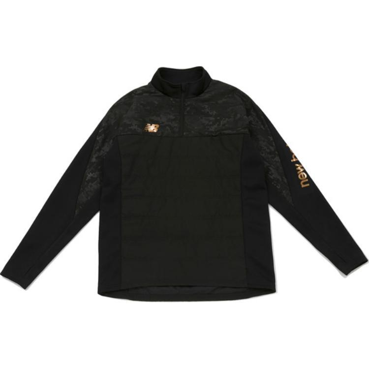 New Balance Badge Logo Stand-Up Collar Long Sleeve Sweatshirt Black JMTF1150