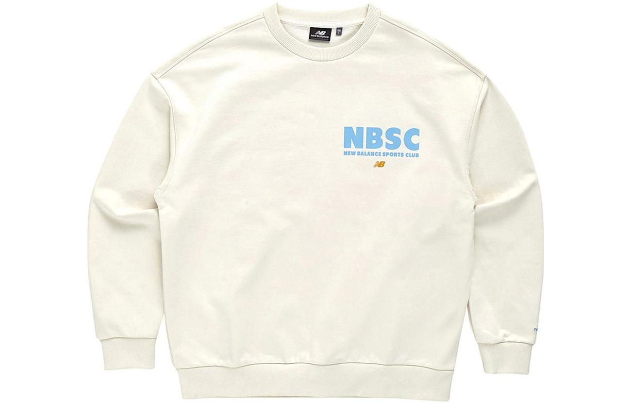 New Balance Beige Crewneck Sweatshirt with Letter Print NBNCC12033-39