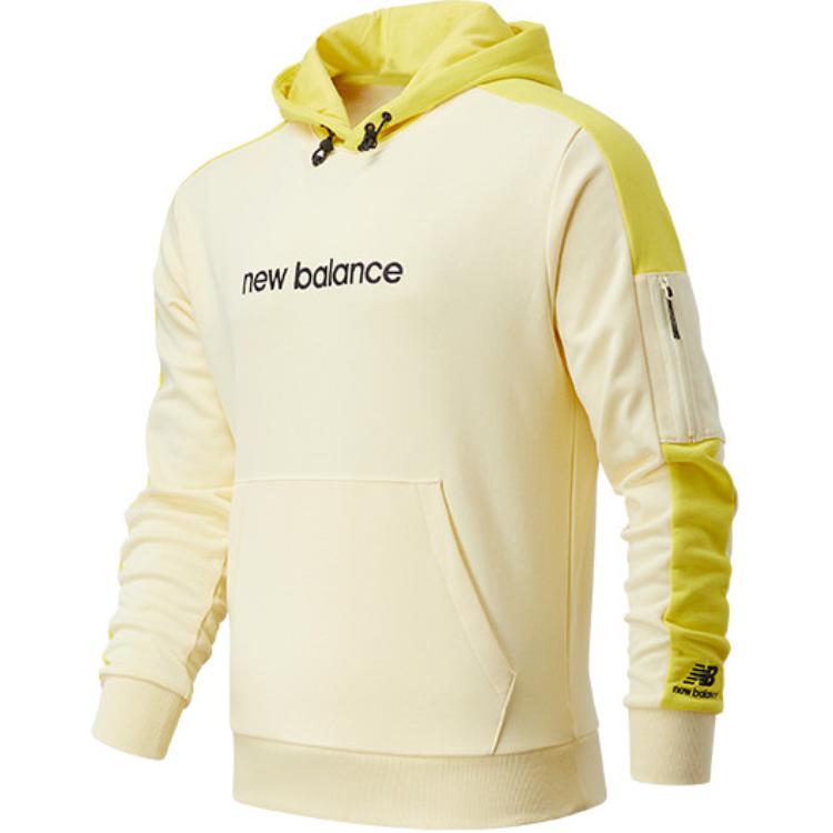 New Balance Beige Logo Hoodie Casual Loose Fit with Graphic Print Design AMT11500-CYW