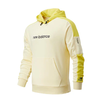 New Balance Beige Logo Hoodie Casual Loose Fit with Graphic Print Design AMT11500-CYW