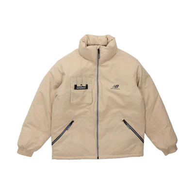 New Balance Beige Logo Insulated Down Jacket. AMJ14308-BEI