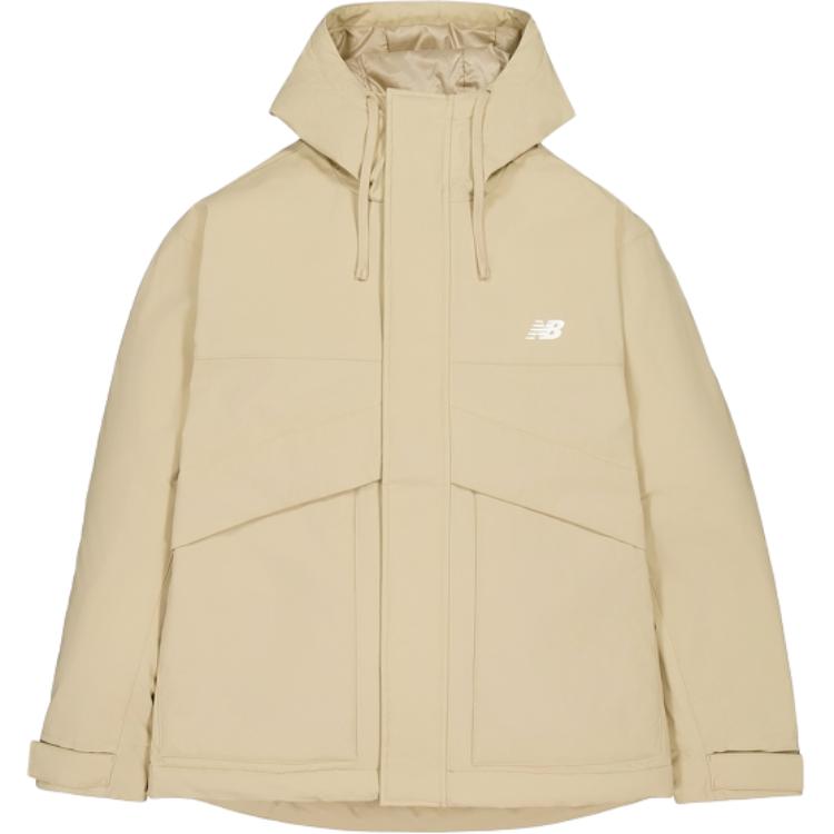 New Balance Beige Logo Zip-Up Hoodie Comfortable Jacket AMJ43377-INC