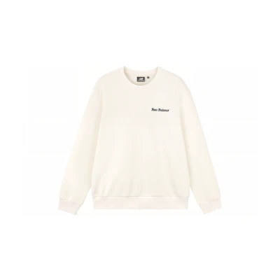 New Balance Beige Oversized Crewneck Sweatshirt with Back Letter Print Unisex 5CD38141-IV