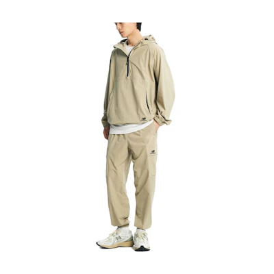 New Balance Beige Oversized Letter Print Hoodie Jacket NBNAD3A013-35