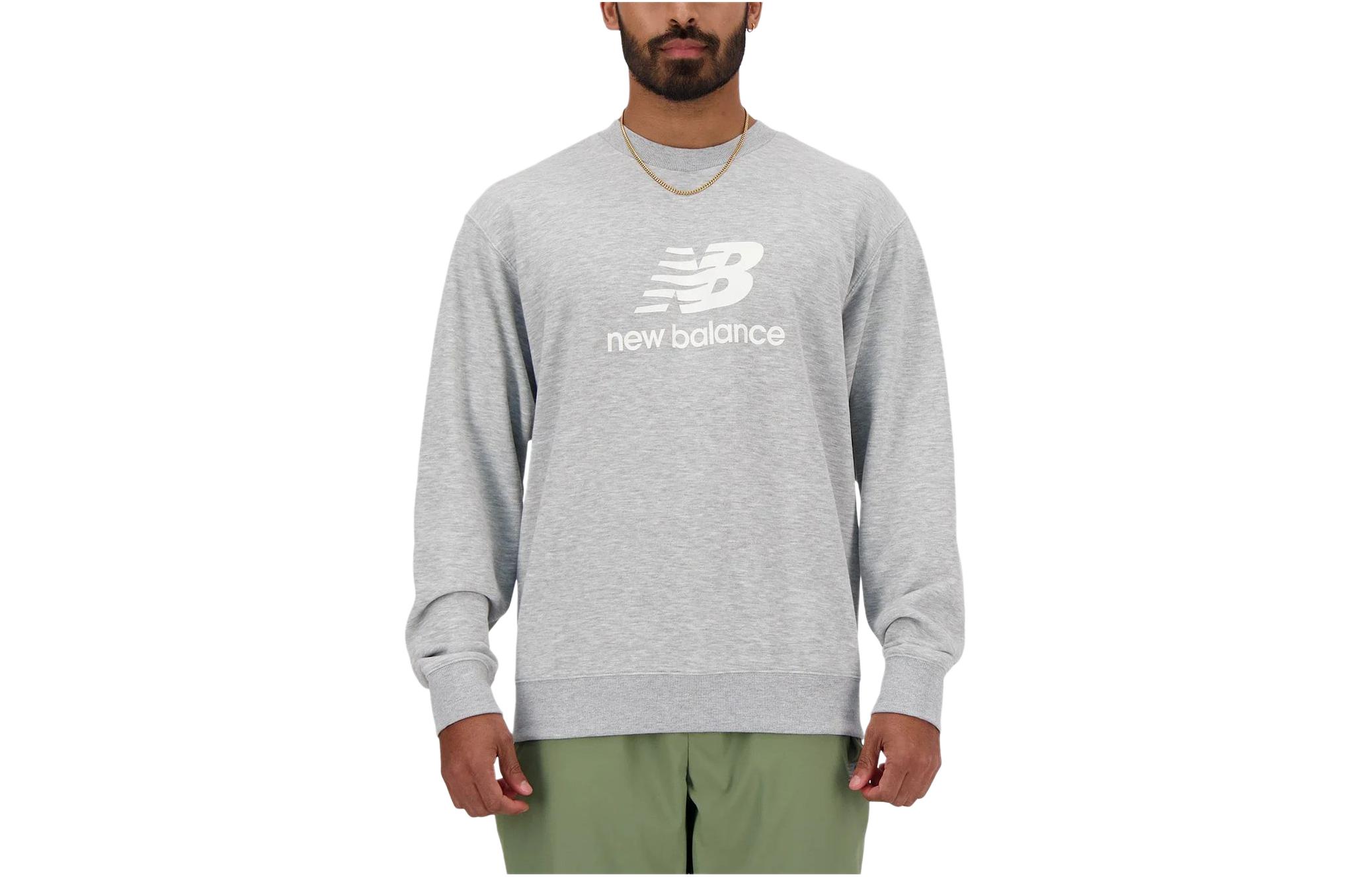 New Balance Big Logo Print Casual Crewneck Sweatshirt Grey () MT41500-AG