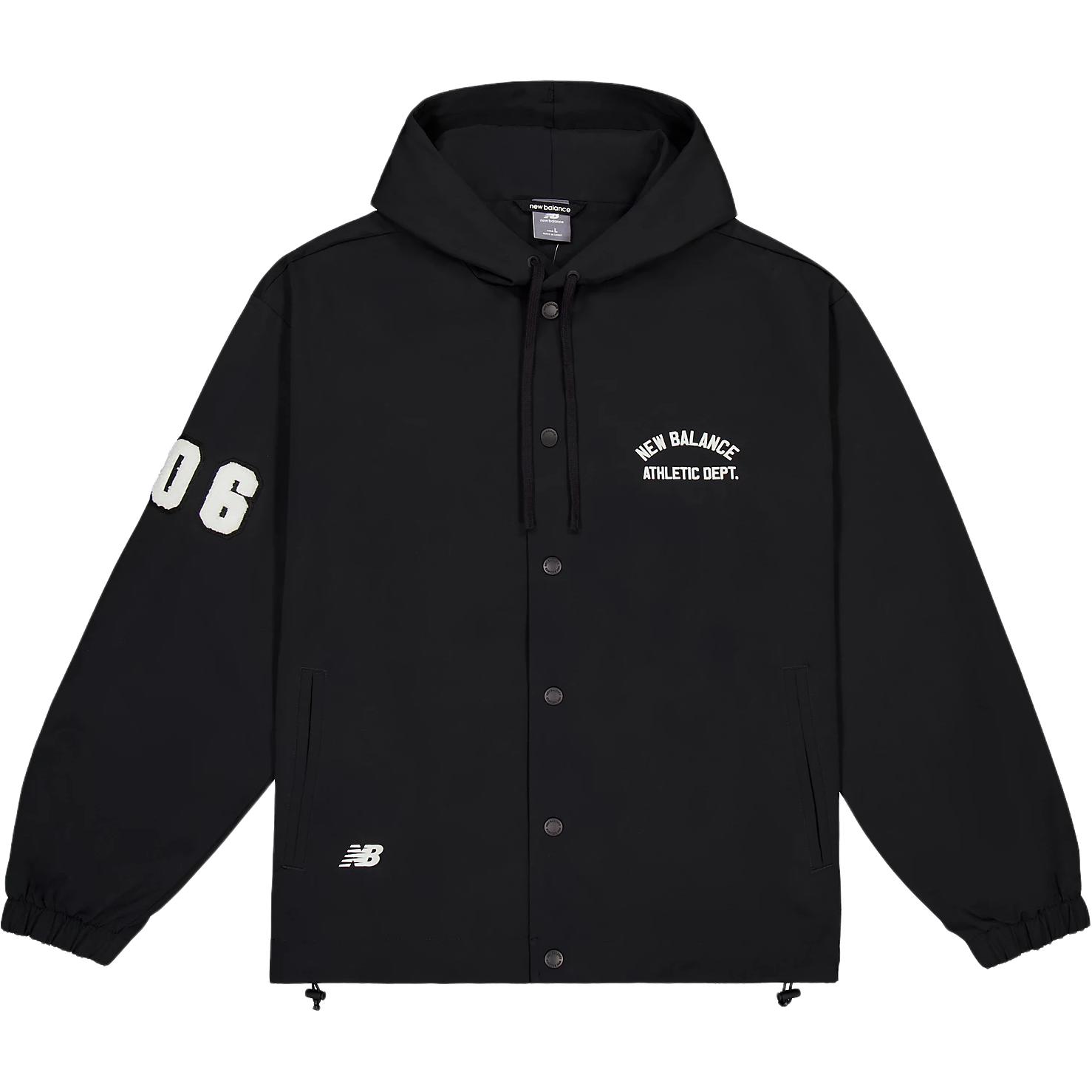 New Balance Black Alphabet Numeric Hooded Long-Sleeve Jacket AMJ41305-BK