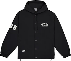 New Balance Black Alphabet Numeric Hooded Long-Sleeve Jacket AMJ41305-BK New Balance Black Alphabet Numeric Hooded Long-Sleeve Jacket AMJ41305-BK