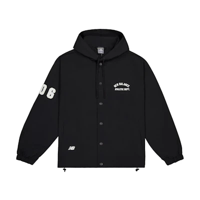 New Balance Black Alphabet Numeric Hooded Long-Sleeve Jacket AMJ41305-BK