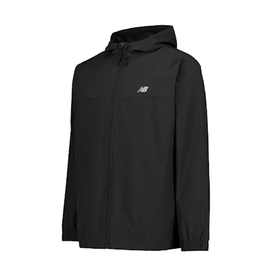 New Balance Black Breathable Zip-Up Running Jacket with Hood MJ41018-BK