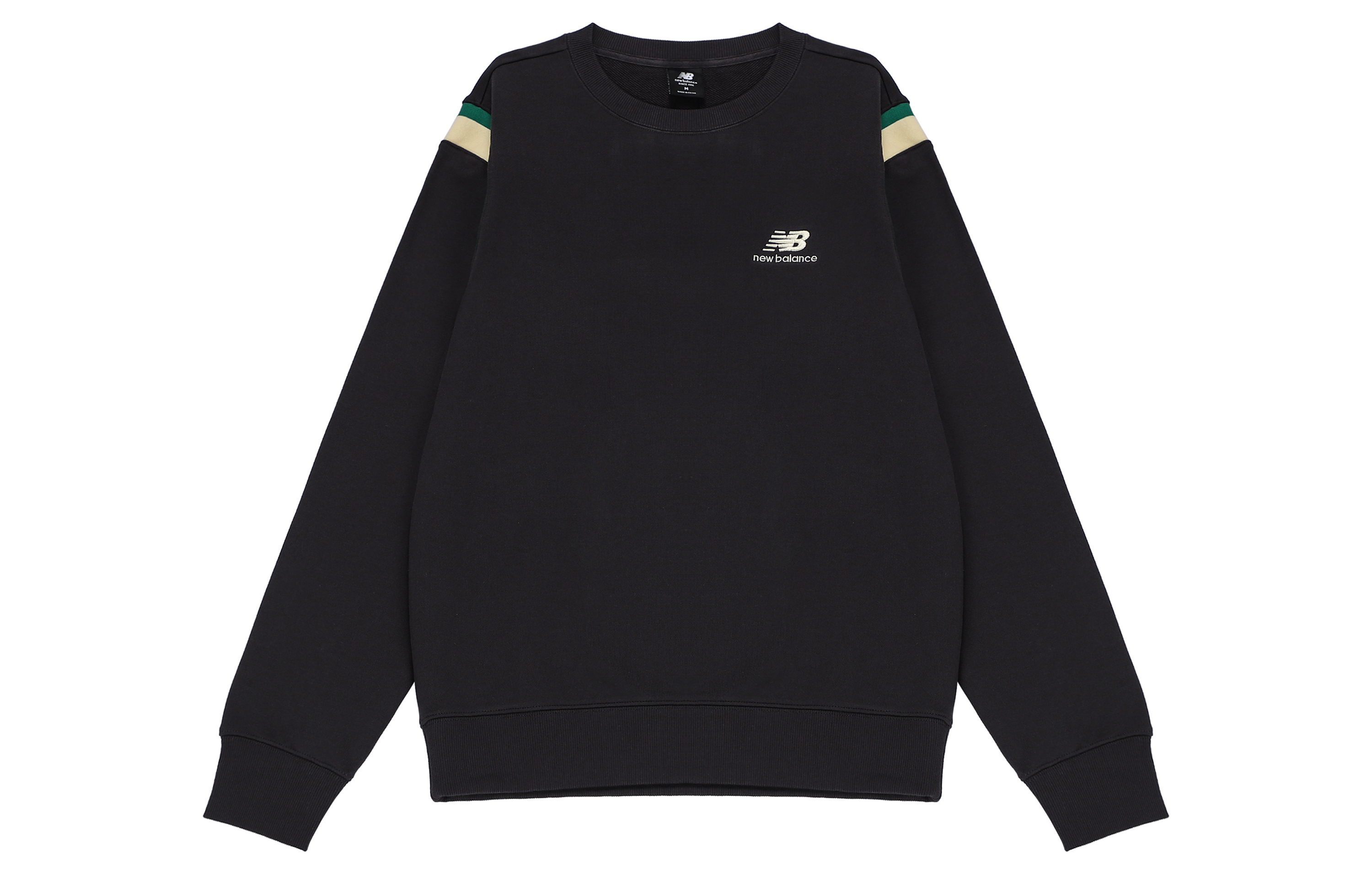 New Balance Black Colorblock Casual Crewneck Long Sleeve Sweatshirt AMT23559-PHM