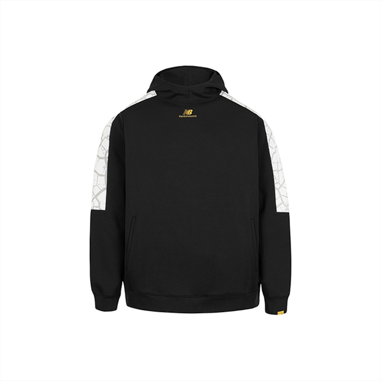 New Balance Black Colorblock Hoodie Sweatshirt Casual Wear AMT93682-BK