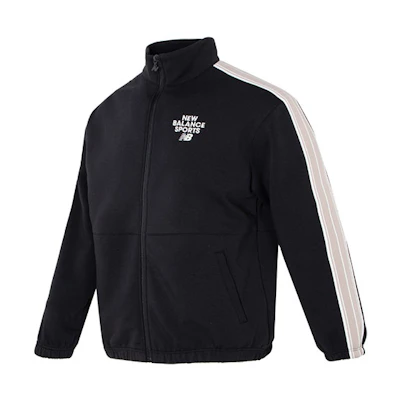 New Balance Black Colorblock Zip-Up Track Jacket Unisex with Side Stripes 6DD12043-BK