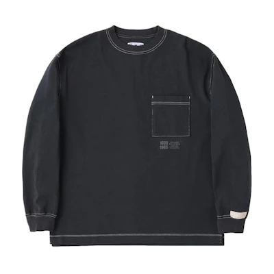 New Balance Black Crewneck Logo Long Sleeve Sweatshirt AMT25024-PHM