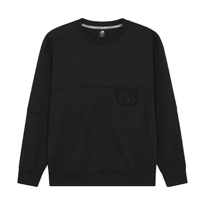 New Balance Black Crewneck Long Sleeve Pullover Sweatshirt AMT21369-BK