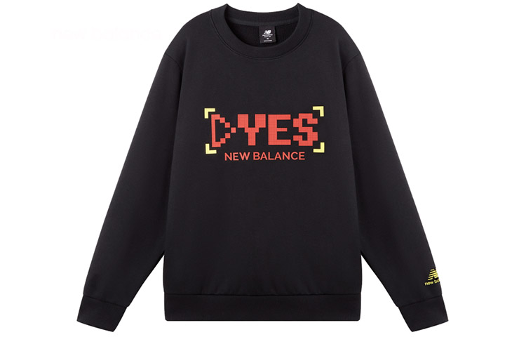 New Balance Black Crewneck Pullover Casual Printed Sweatshirt AMT11341-BK