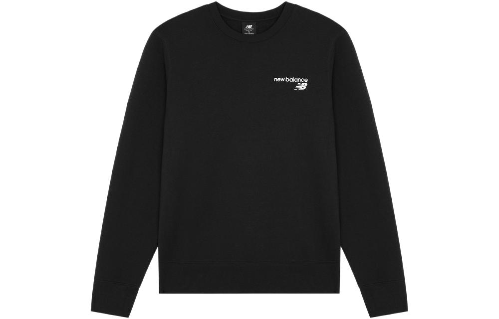 New Balance Black Crewneck Pullover Sweatshirt - Casual Solid Color MT03911-BK