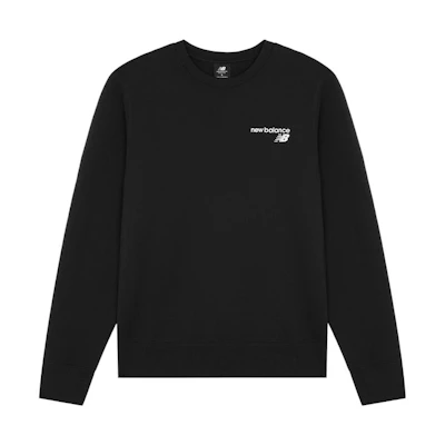 New Balance Black Crewneck Pullover Sweatshirt - Casual Solid Color MT03911-BK