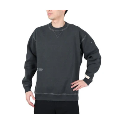 New Balance Black Crewneck Pullover Sweatshirt with Print Design AMT25019-PHM