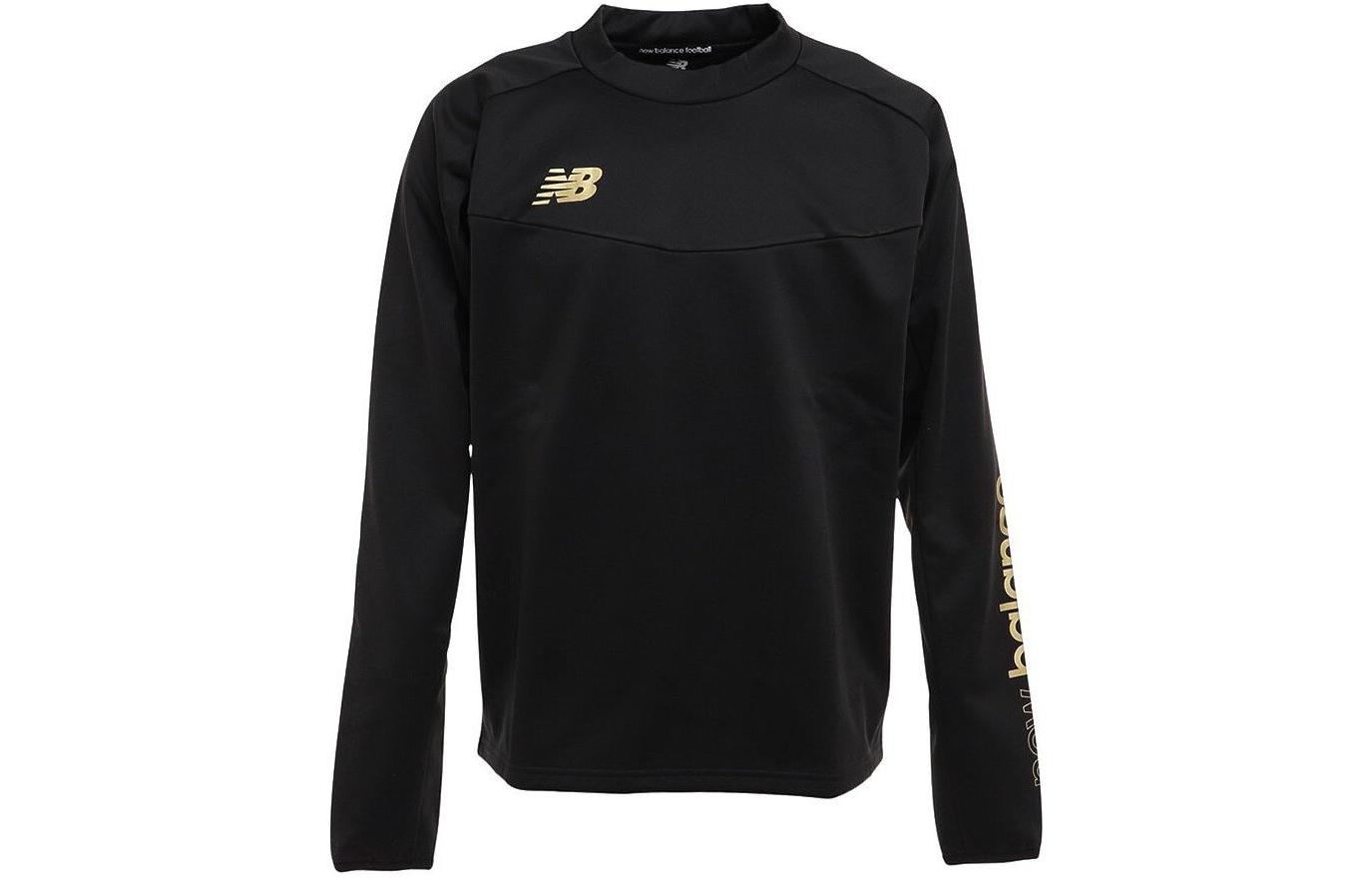 New Balance Black Crewneck Pullover Sweatshirt with Letter Print AMT25215-BLG