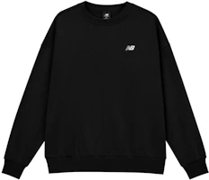 New Balance Black Crewneck Pullover Sweatshirt with Logo AMT33344-BK New Balance Black Crewneck Pullover Sweatshirt with Logo AMT33344-BK