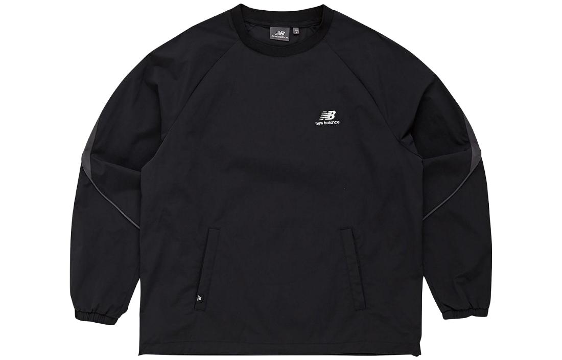 New Balance Black Crewneck Pullover Sweatshirt with Letter Print NBNCD22313-19