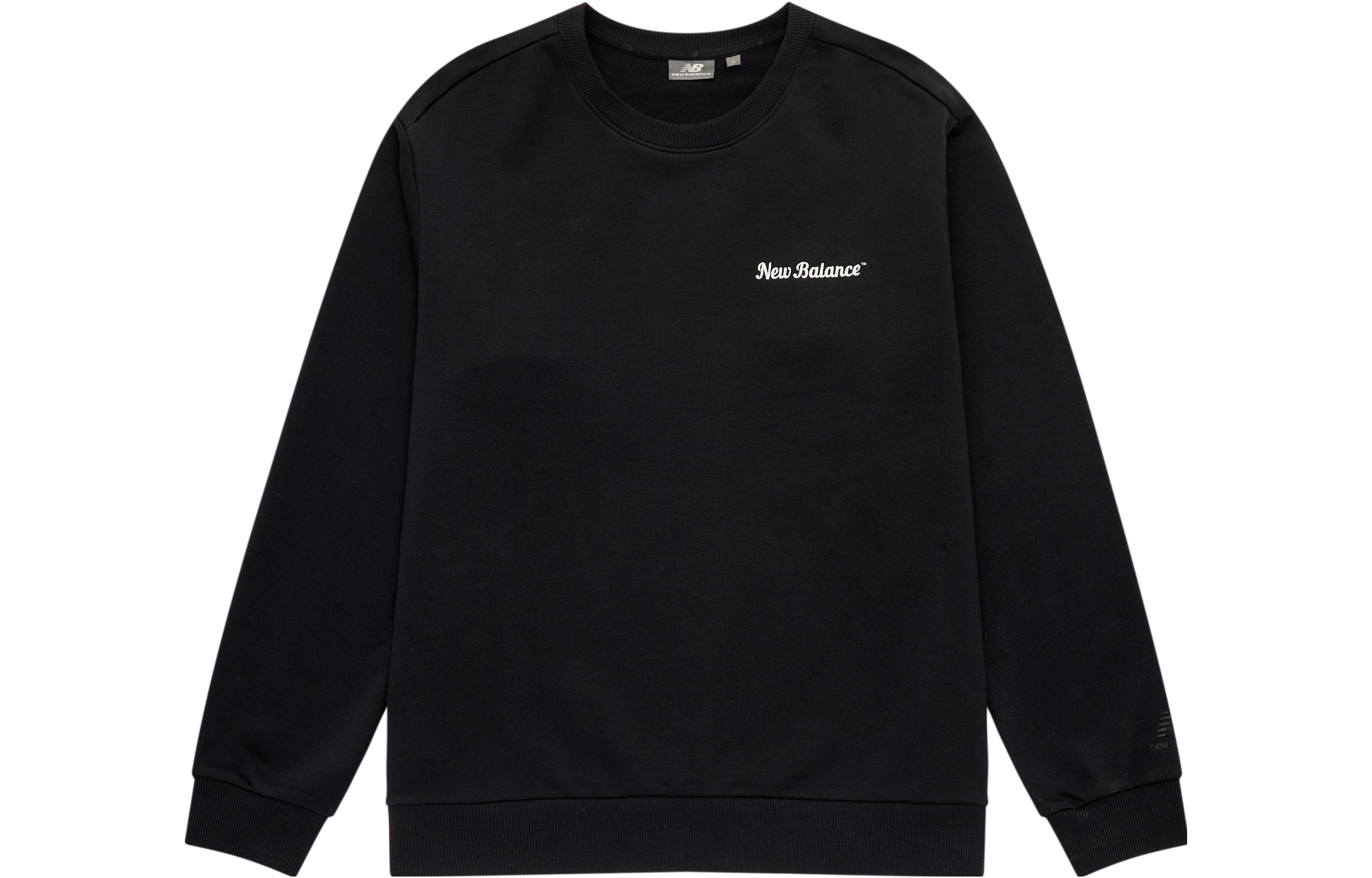 New Balance Black Crewneck Sweatshirt with Back Letter Print Unisex Casual Fit 5CD38141-BK
