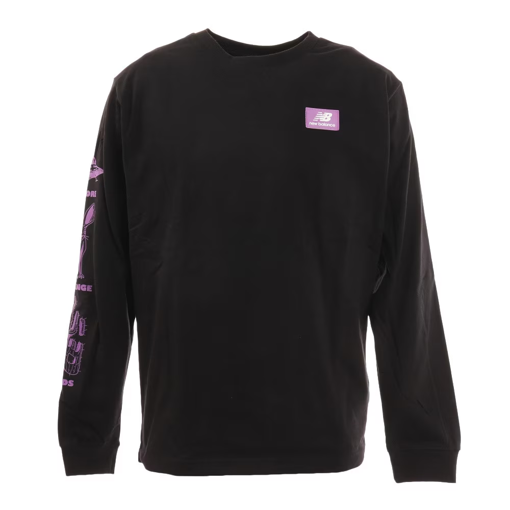 New Balance Black Crewneck Sweatshirt with Logo Print MT21511-BK