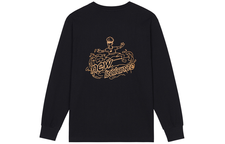 New Balance Black Crewneck Sweatshirt with Logo Print AMT13351-BK